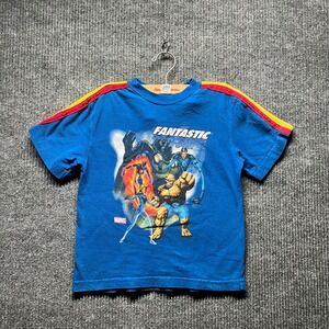 Vintage Marvel Fantastic Four T Shirt Kids Size 8 Blue 2005 Dr Doom The Thing